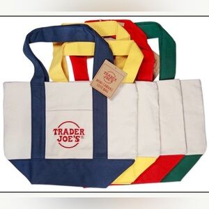 Trader Joe's Colorful Mini Canvas Tote Bags